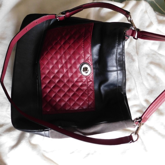 Burgundy Black and Gray Crossbody Purse - Picture 3 of 6